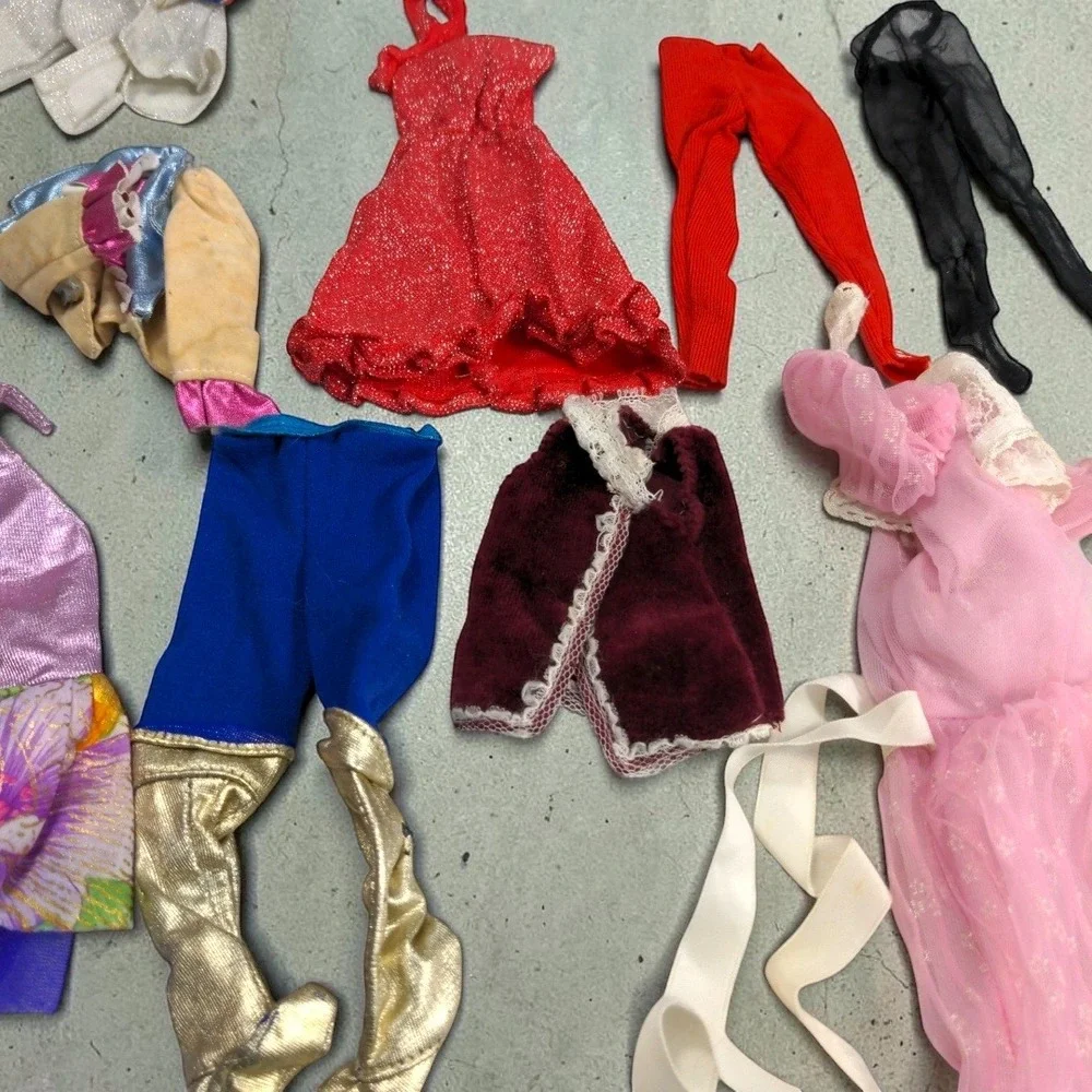 VTG 1970s 1980s Barbie Mattel Doll Clothes Lot Outfits Dresses Tights Mix